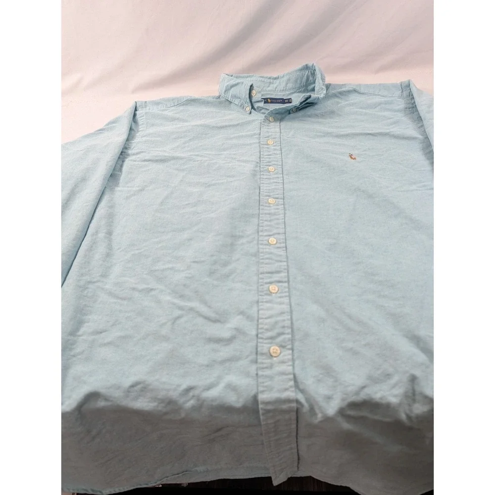 Polo Ralph Lauren Oxford Shirt Mens 4XLT Blue Teal Classic Fit Button Up Pony